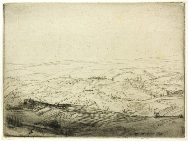 Sketch from the Walls of San Gimignano, 1909.