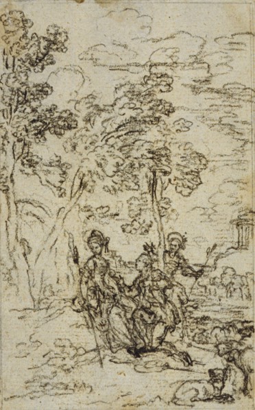 Study for Vignette in Fontenelle's (attr.) "Les Amours de Mirtil", Canto III, c. 1761.