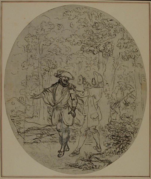 Study for a second edition, never published, of Colle's "La Partie de Chasse de Henri IV", Act II, Scene 11, before 1766.