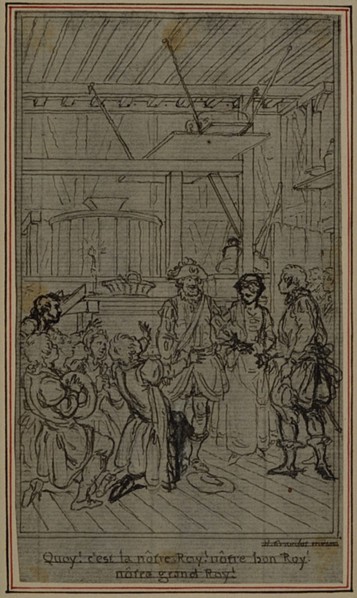 Study for Vignette-Frontispiece of Colle's "La Partie de Chasse de Henri IV", Act III, c. 1766.
