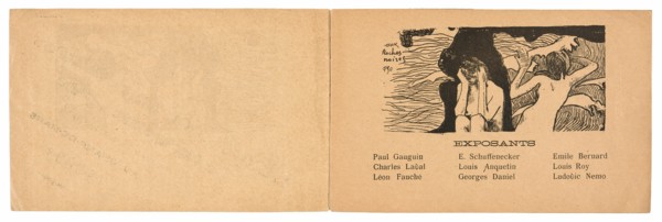 Catalogue de l'Exposition de Peintures du Groupe Impressionniste et Synthétiste, 1889.