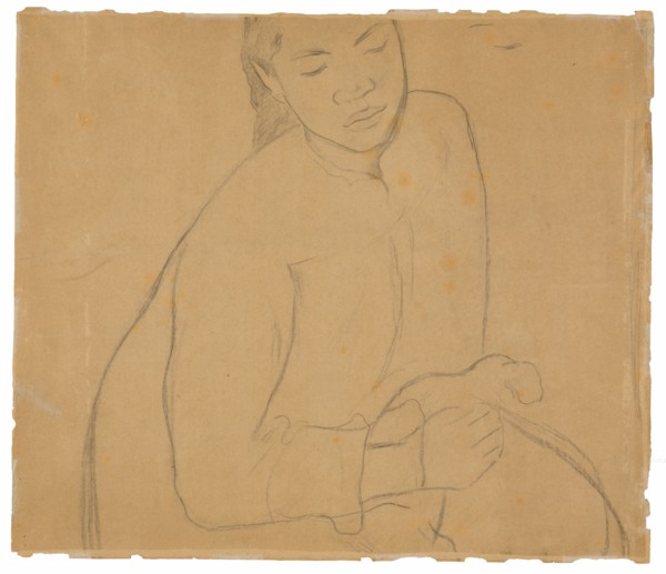 Seated Tahitian Woman (related to the painting Te faaturuma [Reverie]), 1891/93.