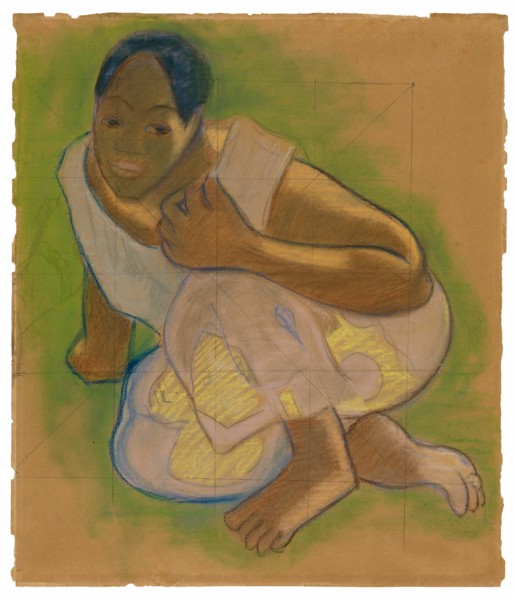 Crouching Tahitian Woman (related to the painting Nafea faa ipoipo [When Will You Marry?]), 1891/93.