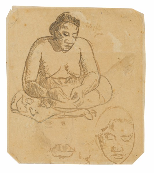 Seated Tahitian Woman (recto); Standing Tahitian Woman (verso), 1891/93.