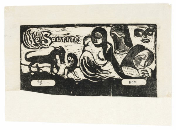 Three People, a Mask, a Fox and a Bird, headpiece for Le sourire, 1899.