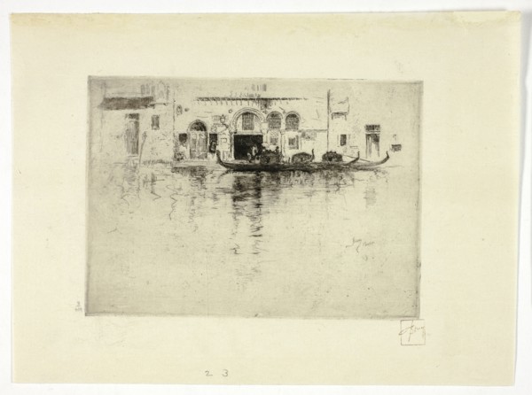 Gondolas and Venetian Palace, c. 1880.