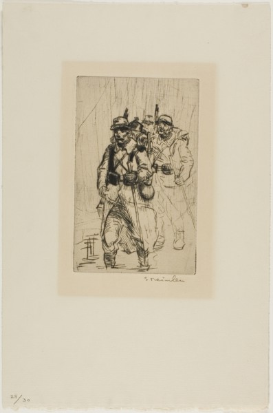 Three Soldiers Walking, c. 1915.