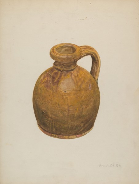 Yellow Stoneware Jug, 1941.