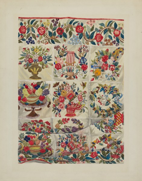 Applique Quilt (Friendship Quilt), c. 1937.