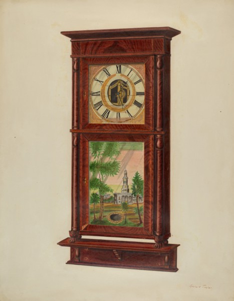 Wall Clock with Mantel, c. 1939.