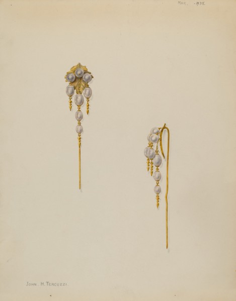 Cap or Bonnet Pin, 1938.