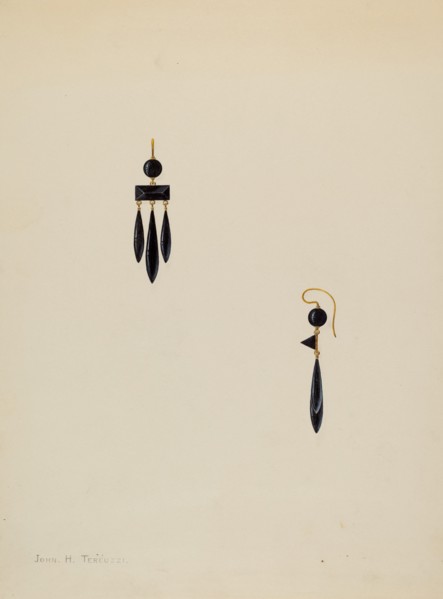 Earrings, c. 1938.