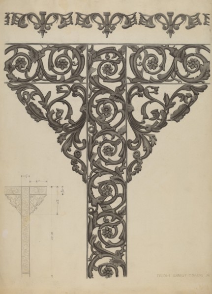Iron Porch Support, c. 1936.