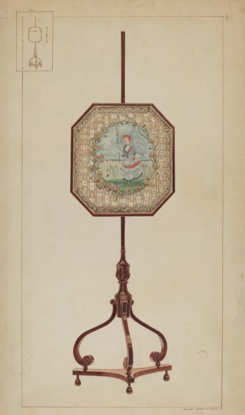 Embroidered Fire Screen, c. 1937.