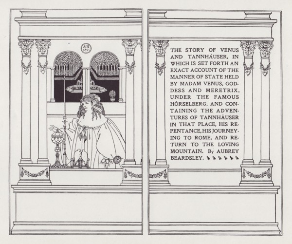 Frontispiece and Titlepage for Venus and Tannhauser, 1895. Creator: Aubrey Beardsley.