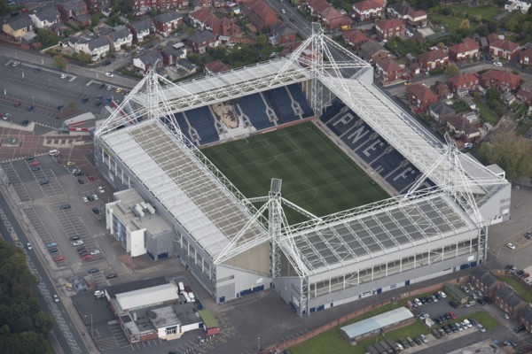Deepdale, home of Preston North End Football Club, Lancashire, 2015. Creator: Dave MacLeod.