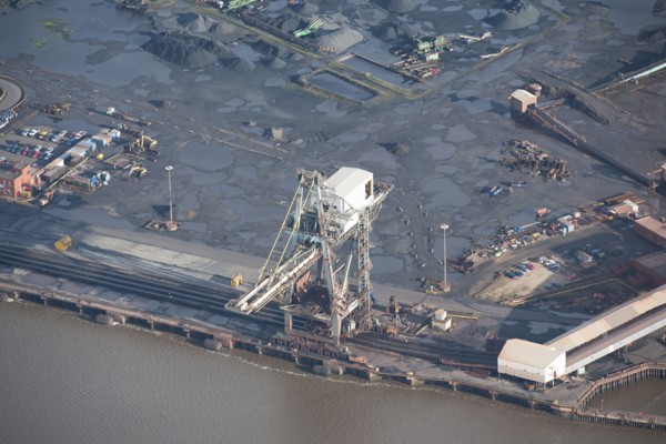 Quay crane at Teesside Steel Works, Redcar and Cleveland, 2015. Creator: Dave MacLeod.