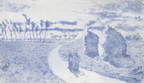 Crepuscule (avec Meules), 1879. Creator: Camille Pissarro.