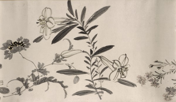 Flowering plants of the four seasons, 1842. Creator: Oda Kaisen.