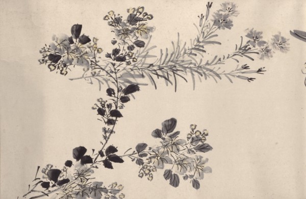 Flowering plants of the four seasons, 1842. Creator: Oda Kaisen.