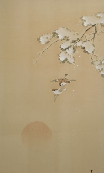 Six-fold screen depicting creatures and flowers of the twelve months, 1900. Creator: Watanabe Seitei.