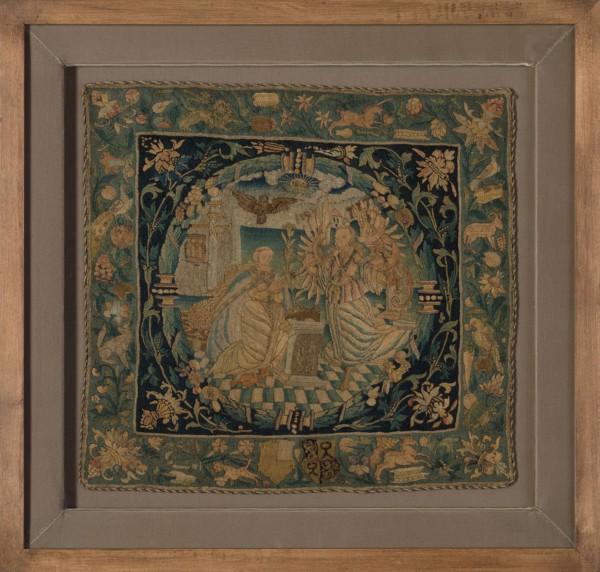 Pillow Cover (Depicting the Annunciation), Switzerland, 1550/1600. Creator: Unknown.