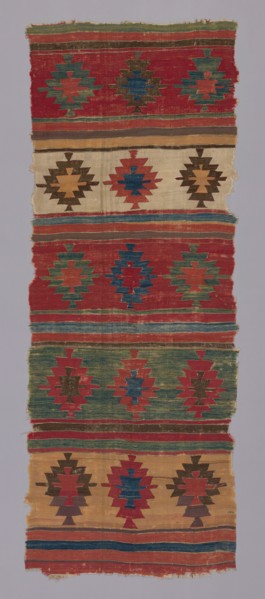 Kilim with Bands of "Star" Motifs, Turkey, 1st quarter of the 18th century. Creator: Unknown.