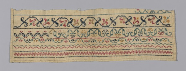 Sampler Fragment, United States, 19th century. Creator: Unknown.
