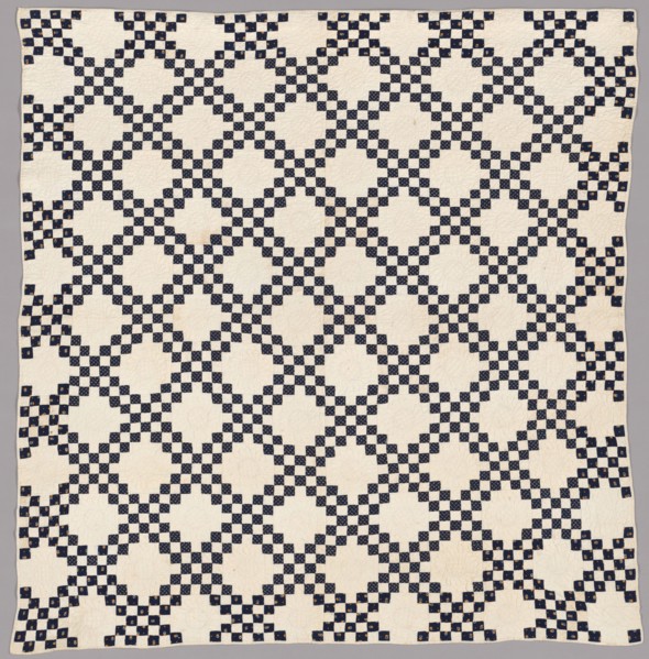 Bedcover (Double Irish Chain), United States, c. 1850. Creator: Unknown.