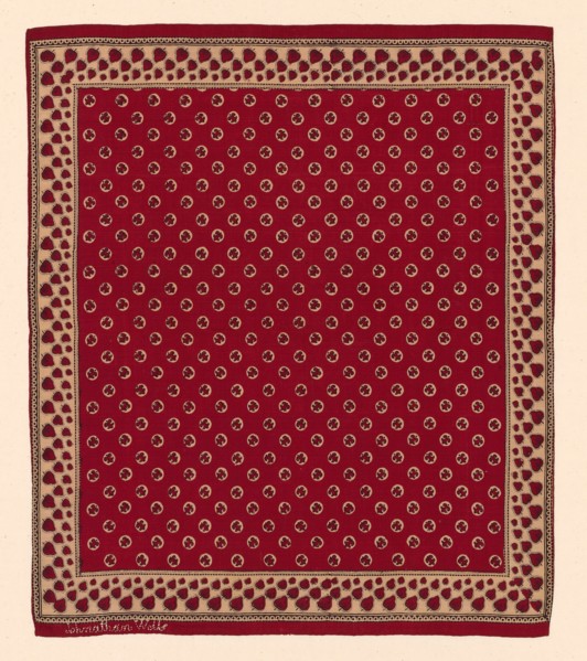 Handkerchief, United States, c. 1800. Creator: Unknown.