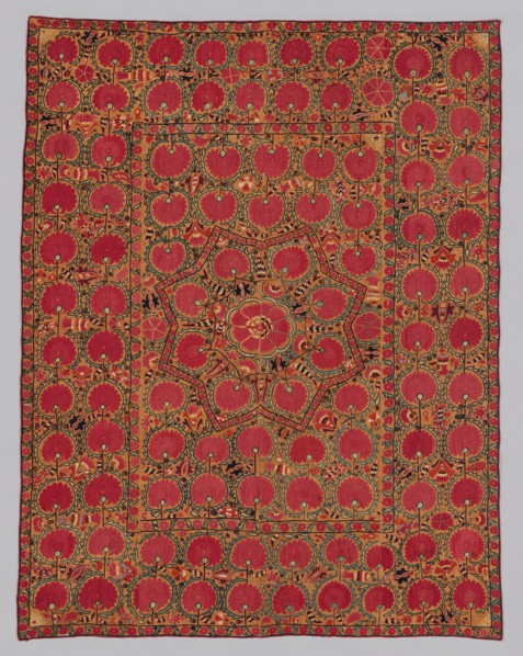 Suzani (large hanging or cover), Uzbekistan, 1840/1890. Creator: Unknown.