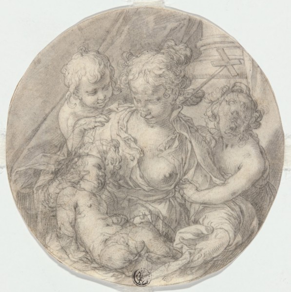 The Madonna with the Christ Child, with the infant John the Baptist and another Child, 1595/1605. Creator: Abraham Bloemaert.