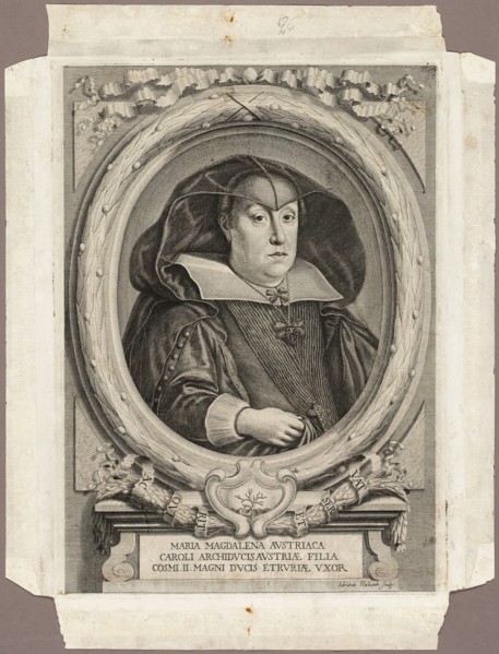 Maria Magdalena of Austria, 1666; published 1761. Creator: Adriaen Haelwegh.