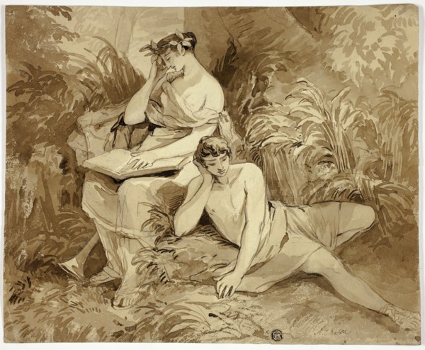 Muse and Poet, n.d. Creator: Alfred Chalon.