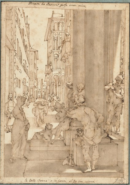 Sophronia Enters the Palace of Aladin, 1604/06. Creator: Andrea Boscoli.