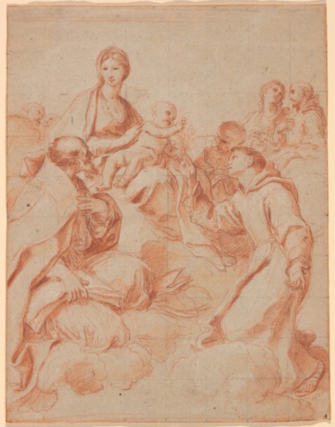The Virgin and Child with Saint Anthony of Padua Handing a Lily to the Child, n.d. Creator: Andrea Sacchi.