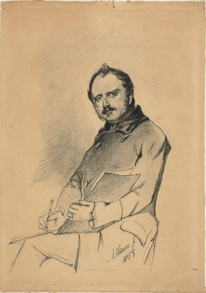 Portrait of a Man Writing, 1855. Creator: Anton Mauve.