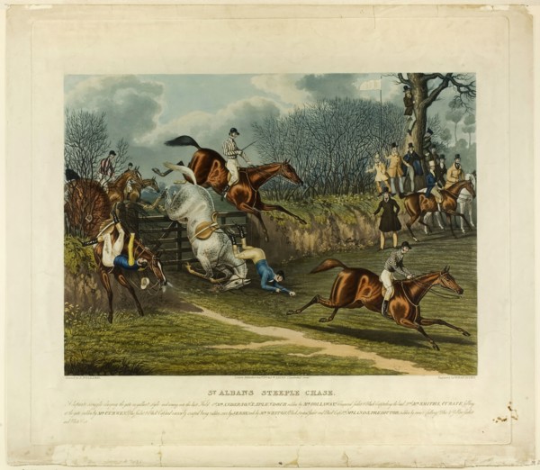 Saint Albans Steeplechase, 1837. Creator: Charles Hunt.