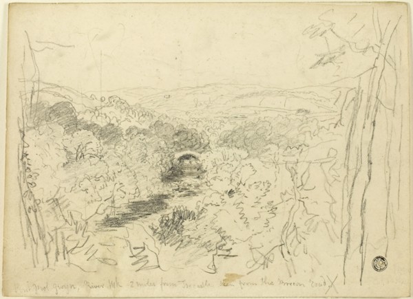 Pont Pwl Gwyn, River Usk, n.d. Creator: David Cox the elder.