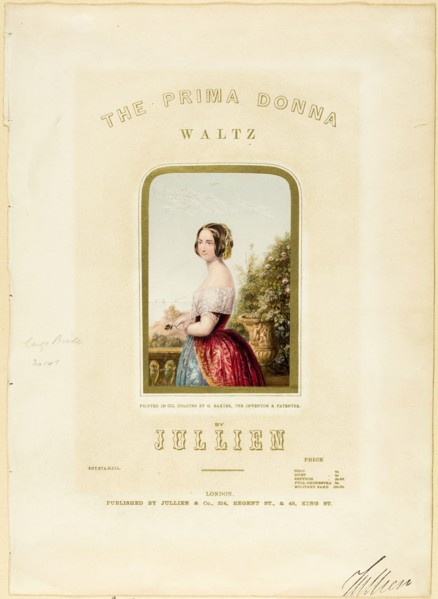 The Bride, cover for The Prima Donna Waltz sheet music, 1850. Creator: George Baxter.