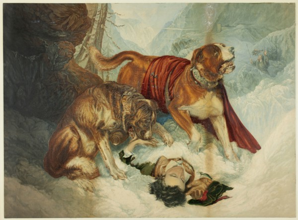 The Dogs of St. Bernard, n.d. Creator: George Baxter.