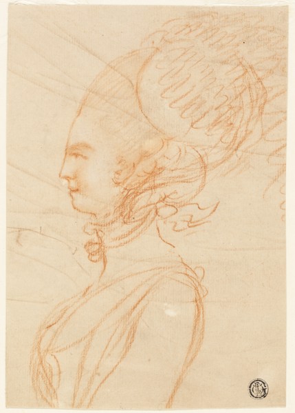 Half-Length Profile Portrait of a Woman Facing Left, n.d. Creator: George Romney.