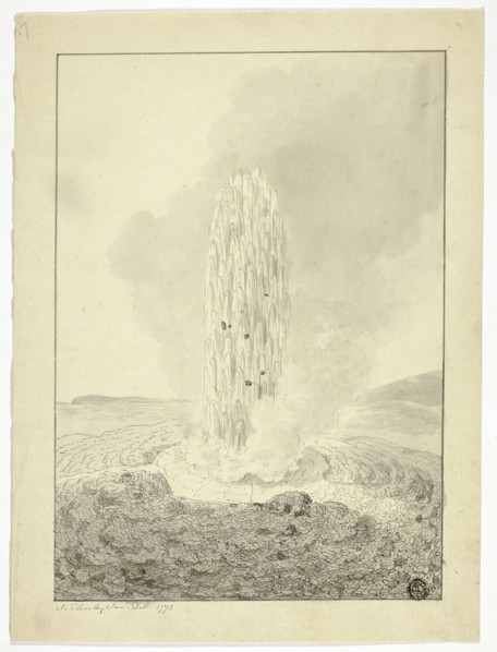 Geyser, Iceland, 1772. Creator: John Cleveley the Younger.