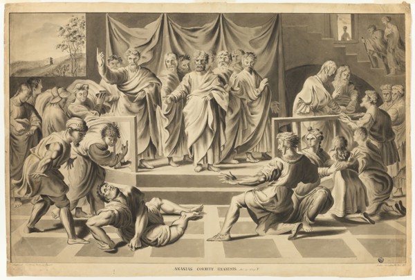 Death of Ananias, 1795. Creator: John Constable.