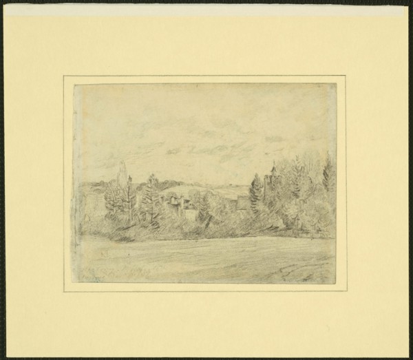 Binfield Rectory and Church, Berkshire, 1816. Creator: John Constable.