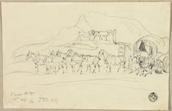 Wagon with Eight Horses Being Hitched, n.d. Creator: John Ward I.