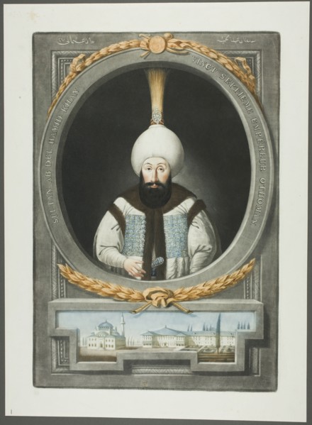 Abdul Hamid Khan, from Portraits of the Emperors of Turkey, 1815. Creator: John Young.