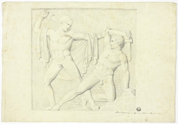 Classical Relief with Two Fighting Male Nudes, n.d. Creator: Joseph Bonomi the younger.
