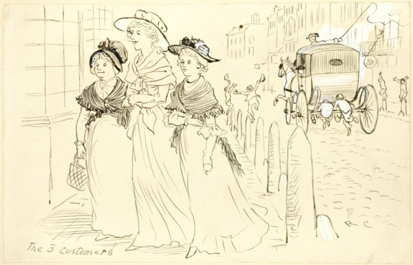The Three Customers, n.d. Creator: Randolph Caldecott.