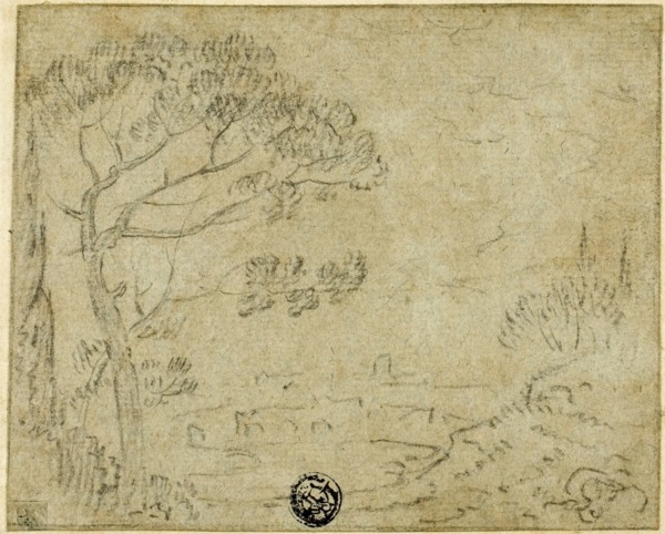 Italian Landscape with Umbrella Pine in Foreground, n.d. Creator: Richard Wilson.